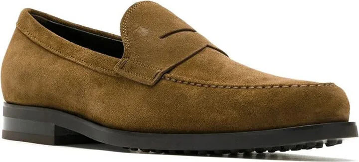 Tod'S Suede Penny Loafers With Pebbled Rubber Outsole Shoes - Image 2