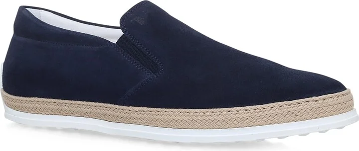 Tod's Suede-Raffia Skate Shoes