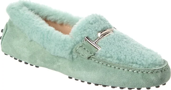 Tods Suede & Shearling Loafer