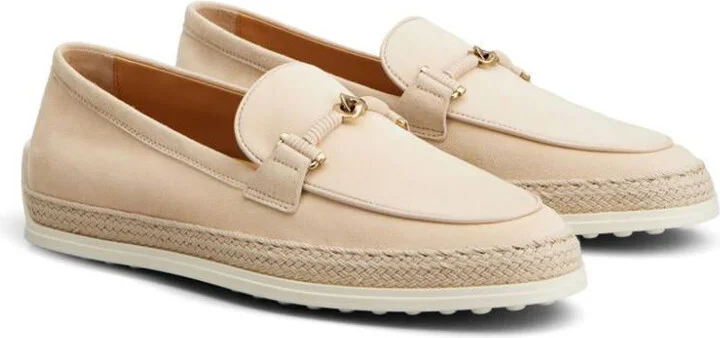 Tod'S Suede Slipper Loafers With Double T Ring Accessory Shoes - Image 2