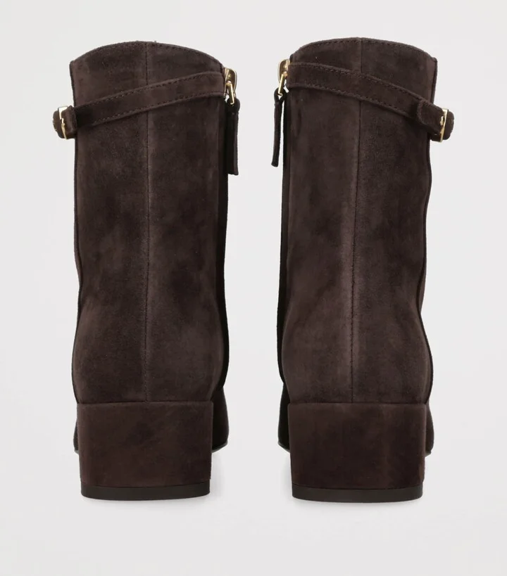 Tod's Suede Stivaletto Cuoio Ankle Boots 35 - Image 2