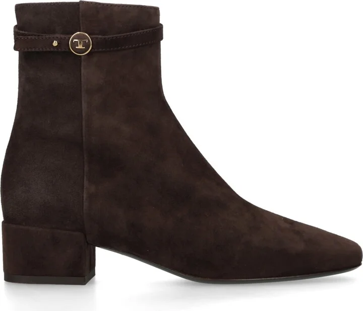 Tod's Suede Stivaletto Cuoio Ankle Boots 35