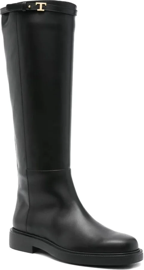 Tod'S T-Buckle Leather Knee-High Boots Shoes - Image 3