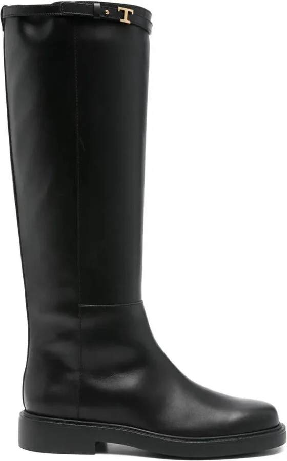 Tod'S T-Buckle Leather Knee-High Boots Shoes