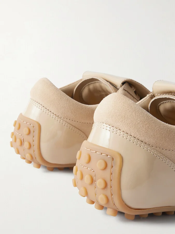 Tod's - T-marathon Patent-leather And Suede Sneakers - Neutrals - Image 4