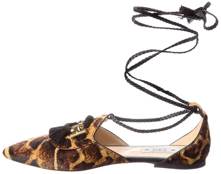 Tod's T-Ring Haircalf Flat - Image 2