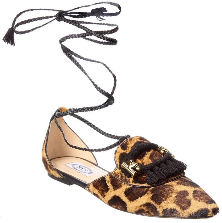 Tod's T-Ring Haircalf Flat