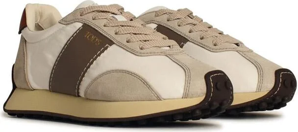 Tod'S 'T Vintage' Beige Leather Blend Sneakers - Image 2