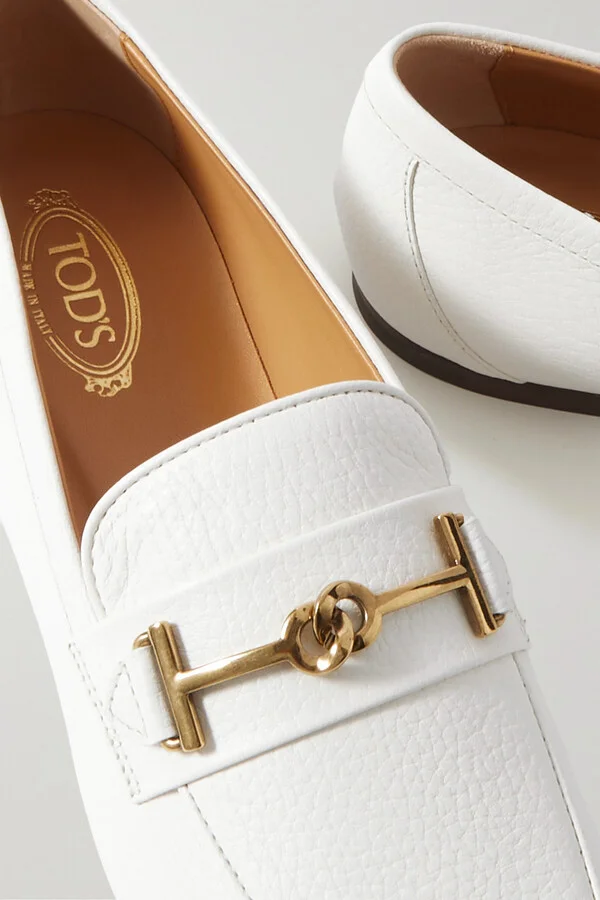 Tod's - Textured-leather Loafers - Off-white - Image 4