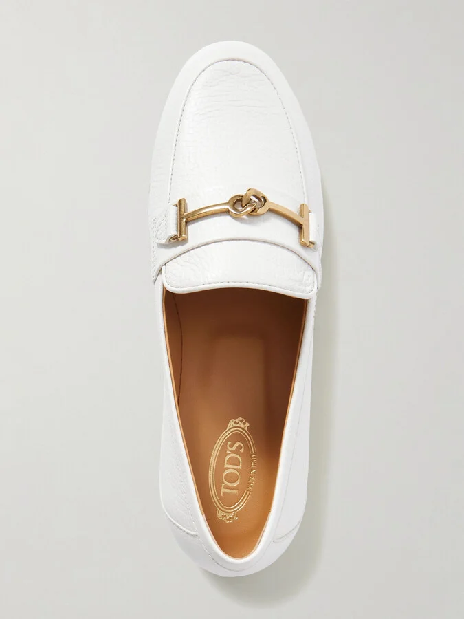 Tod's - Textured-leather Loafers - Off-white - Image 5