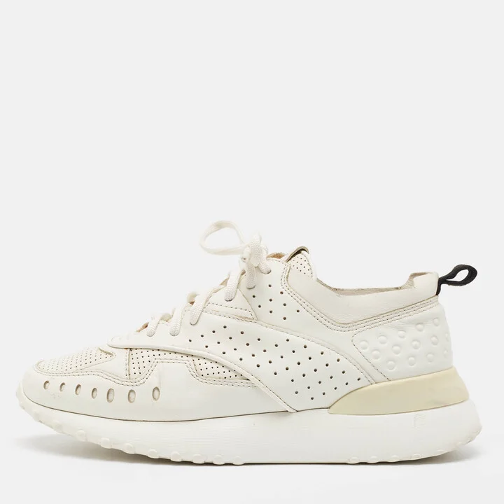 Tod's White Leather Lace Up Sneakers Size 36