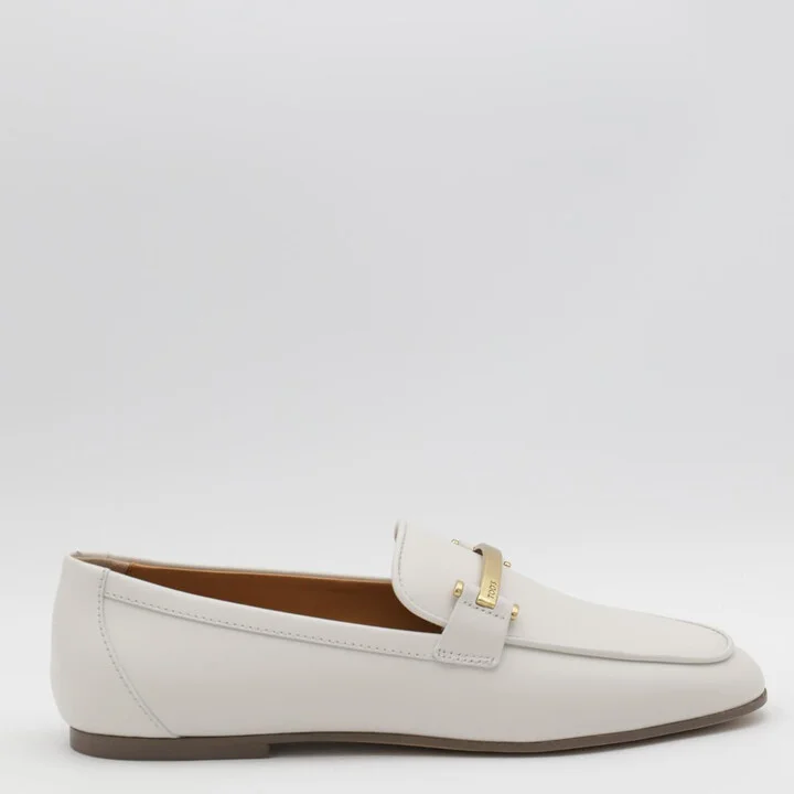 Tod'S White Leather Loafers
