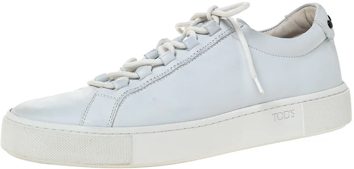 Tod's White Leather Low Top Lace Up Sneakers Size 39.5