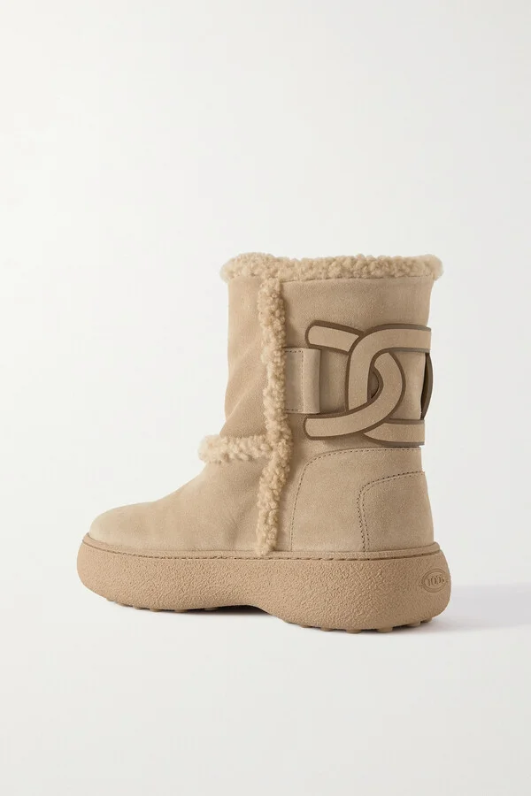 Tod's - Winter Gommini Shearling Ankle Boots - Neutrals - Image 3