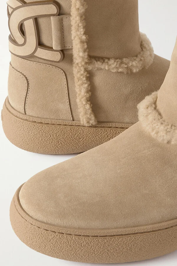 Tod's - Winter Gommini Shearling Ankle Boots - Neutrals - Image 4