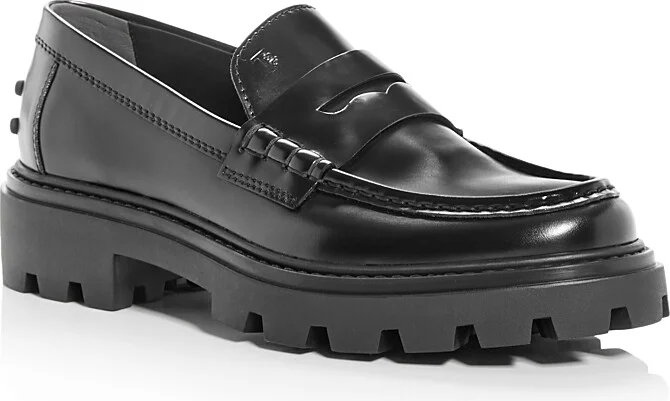 Tod's Women's Gomma Pesante Leather Penny Loafers