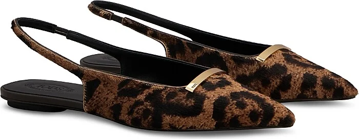 Tod's Women's Pony Effect Slingback Ballerina Flats