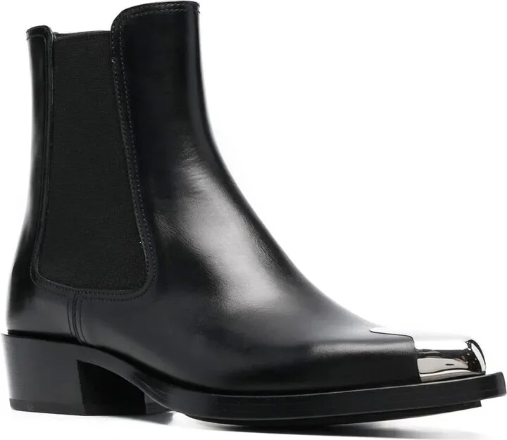 Toe-Cap 35mm Leather Boots - Image 2