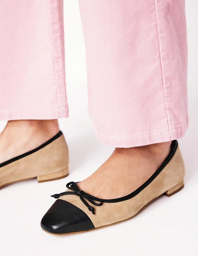 Toe Cap Ballet Flat, Bronze Metallic Leather - Image 5