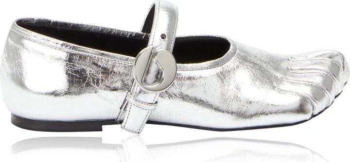 Toe Leather Ballerina Flats