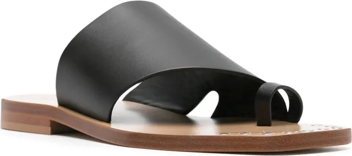 Toe-Strap Leather Slides - Image 2