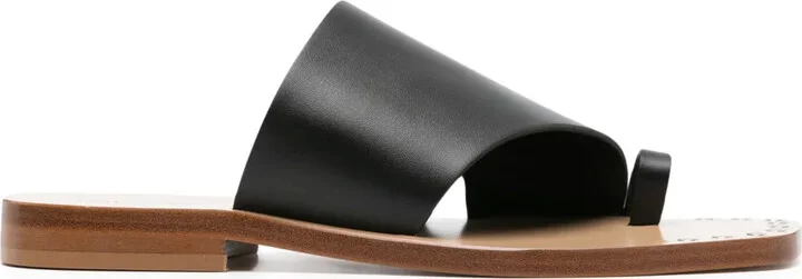 Toe-Strap Leather Slides