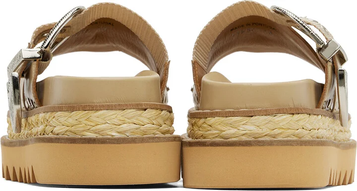 Toga Pulla Beige Leather Platform Sandals - Image 2