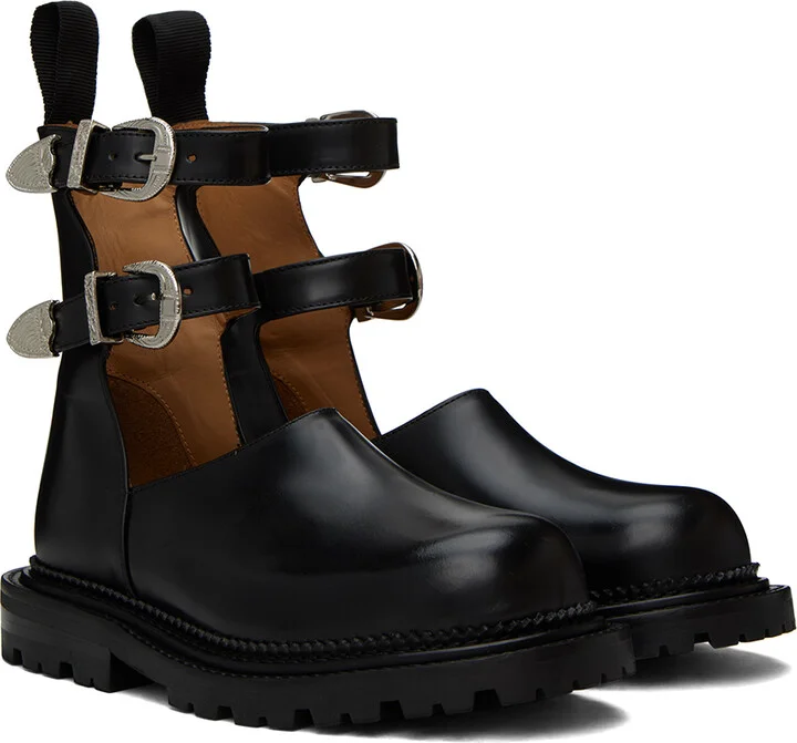 Toga Pulla Black Buckle Ankle Boots - Image 4