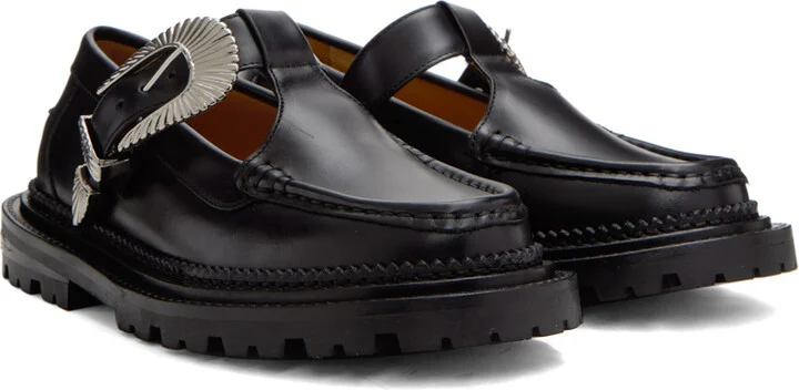 Toga Pulla Black Buckle Loafers - Image 4