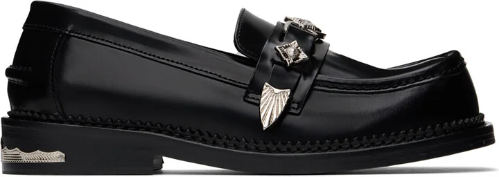 Toga Pulla Black Buckle Loafers