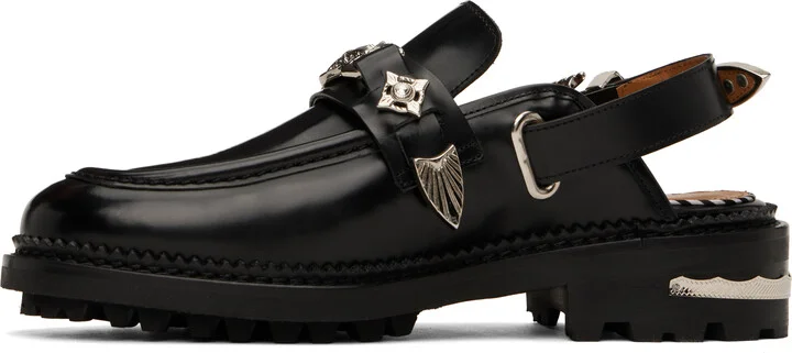 Toga Pulla Black Buckle Polido Leather Loafers - Image 3