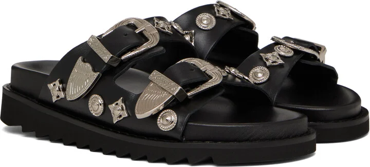 Toga Pulla Black Buckle Sandals - Image 4