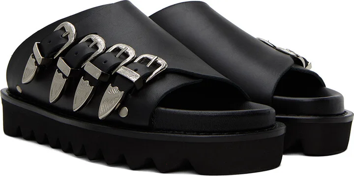 Toga Pulla Black Buckle Sandals - Image 4