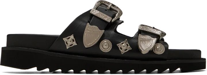 Toga Pulla Black Buckle Sandals