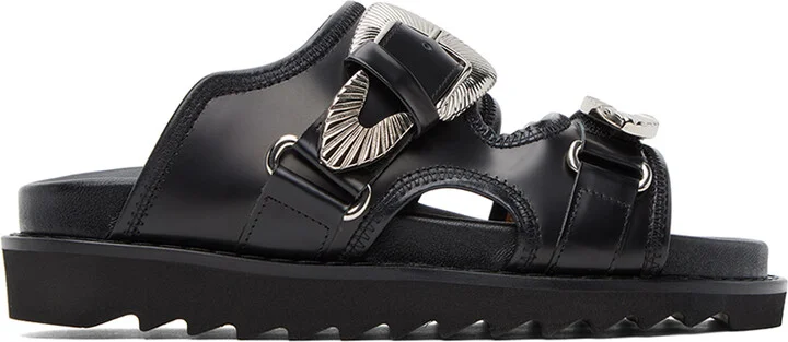 Toga Pulla Black Buckle Sandals