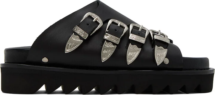 Toga Pulla Black Buckle Sandals