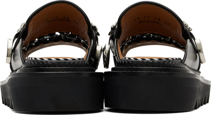 Toga Pulla Black Chain Sandals - Image 2