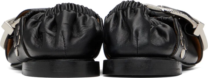 Toga Pulla Black Cross Strap Ballerina Flats - Image 2