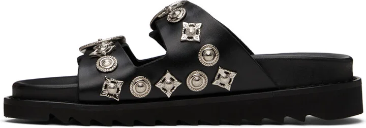 Toga Pulla Black Double Buckle Charms Sandals - Image 3