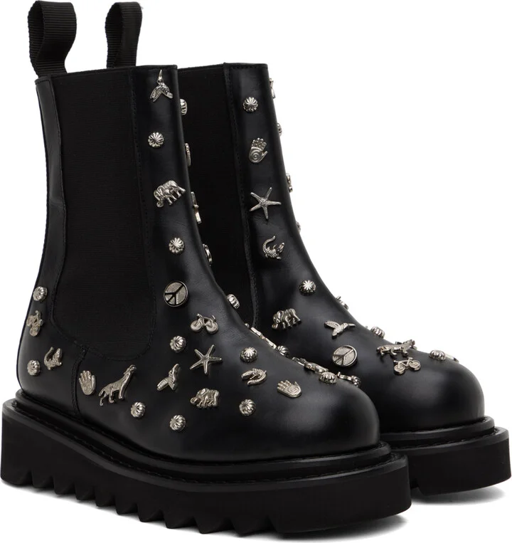 Toga Pulla Black Embellished Boots - Image 4