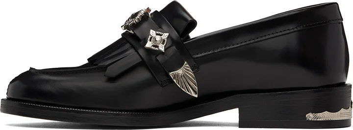Toga Pulla Black Embellished Loafers - Image 3