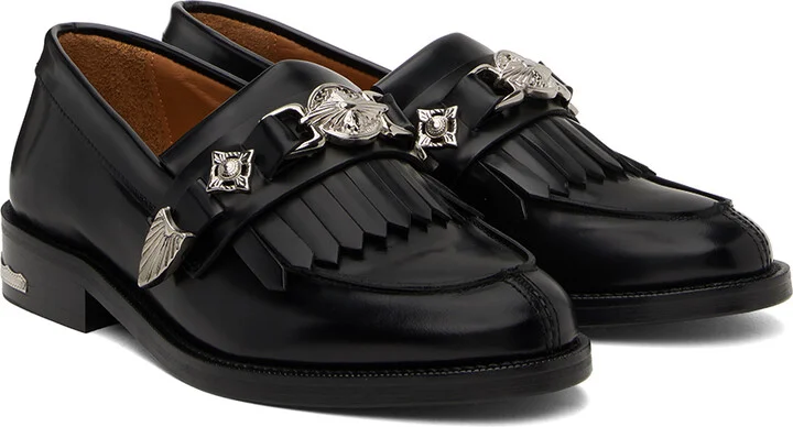 Toga Pulla Black Embellished Loafers - Image 4