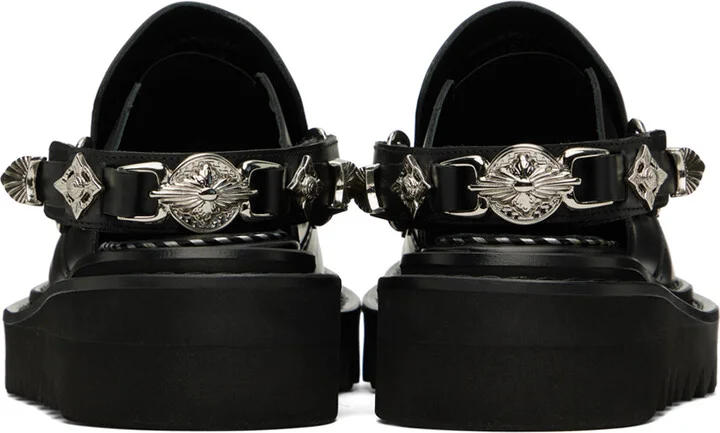 Toga Pulla Black Embellished Loafers - Image 2