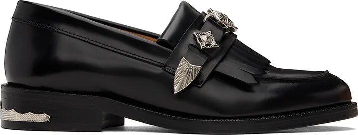 Toga Pulla Black Embellished Loafers
