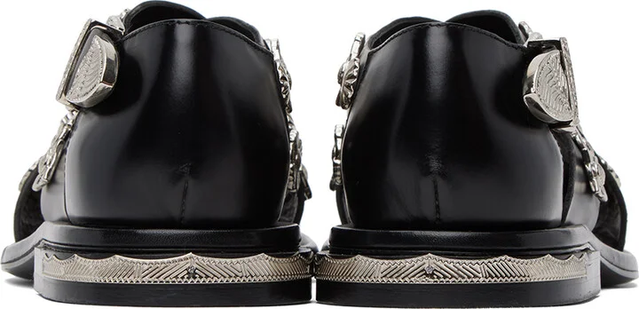 Toga Pulla Black Embellished Sandals - Image 2