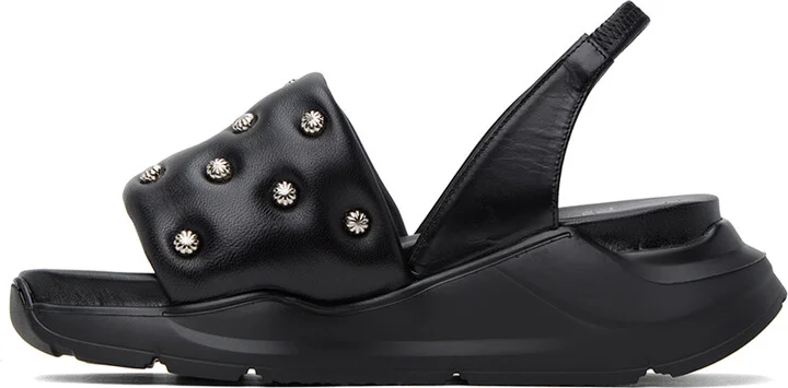 Toga Pulla Black Embellished Sandals - Image 3