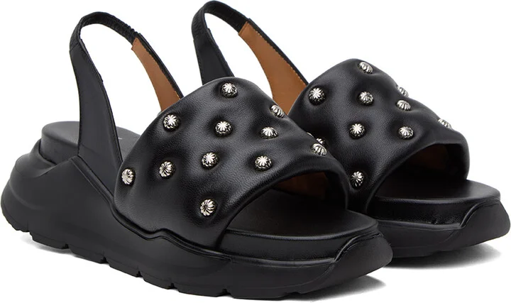 Toga Pulla Black Embellished Sandals - Image 4