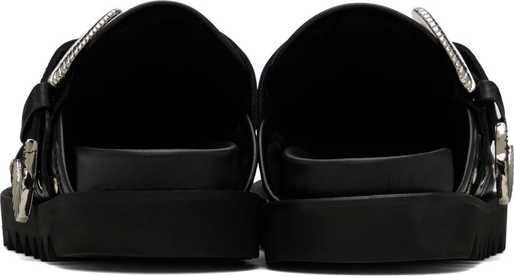 Toga Pulla Black Eyelet Metal Sabot Slip-on Loafers - Image 2