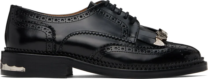 Toga Pulla Black Fringed Oxfords