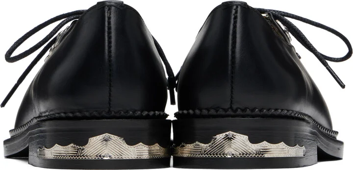 Toga Pulla Black Hard Leather Lace Up Oxfords - Image 2